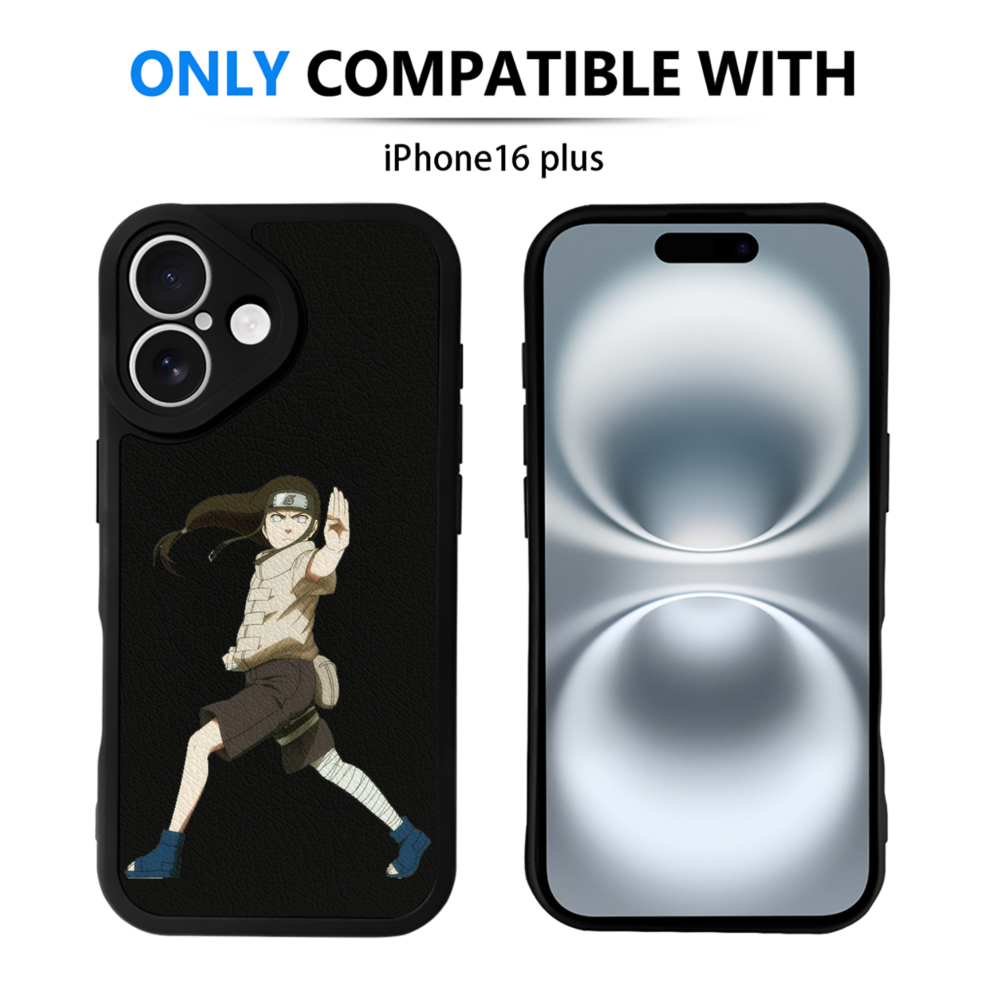 （画像用） NARUTO -ナルト- 日向ネジ Hyūga Neji 【iPhone 16シリーズ対応】シリコンスマホケース（レザー調） 材質：シリコン